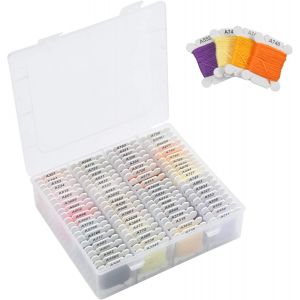 Chenquansarl-Fils À Broderie A Coudre Coton Avec 80pcs Bobines De Papier Pour Broderie Point De Croix Tricotage Bracelet Bresilien, Avec Boîte De Rangement - Neuf