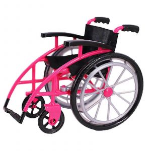 poupée fauteuil roulant béquilles Playset Miniature rouge fauteuil roulant pour poupées de 30cm,faire semblant de jouer Toy-GOOD - Neuf