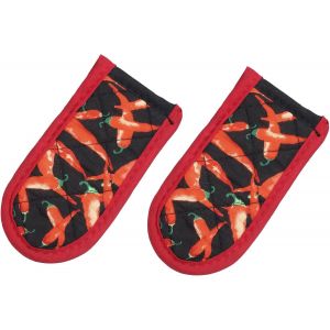 Kalanka-Lot De 2 Housses De Poignée De Poêle En Fonte En Coton Résistant À La Chaleur Pour Poignées De Poêle À Frire De Cuisine Noir/Rouge 7,9 X 15 Cm - Neuf