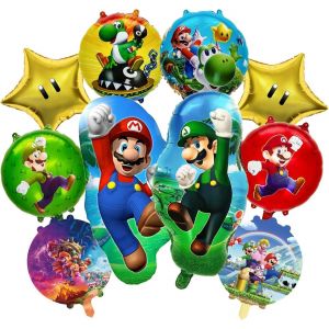 Ensemble De D&eacute;coration D'Anniversaire Sur Le Th&egrave;me Du Dessin Anim&eacute;,10 Ballons D'Anniversaire Pour Enfants,Comprenant Un Ballon Rond,Une &Eacute;toile &Agrave; Cinq Branches Et Un Ballon Humain - Neuf