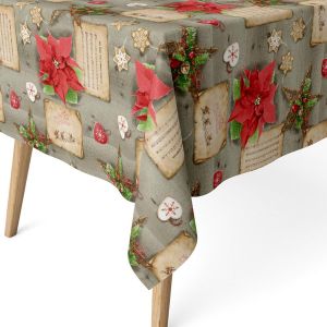 Sjzg-Nappe Anti-Taches Pour Table Rectangulaire Taille 100x140 Cm - Nappe Anti-Taches Au Toucher Extra-Douce Et Imperm&eacute;able, Couleur Nadal - Neuf