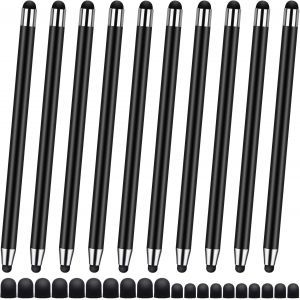 Lot De 10 Stylets Universels Pour &Eacute;crans Tactiles Pour Ipad/Iphone/Smartphones Et Tablettes, Compatibles Avec Tous Les &Eacute;crans Tactiles Capacitifs (Noir) - Neuf