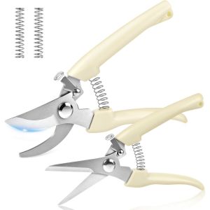 Ulteronixshop-2PCS Secateur de Jardin, S&eacute;cateur &agrave; Lames Crois&eacute;es de 170 mm et Cisaille de 185 mm, Ciseaux de Jardin Robustes, L&eacute;gers et Ergonomiques, pour Plantes, Haies et Fleurs - Neuf