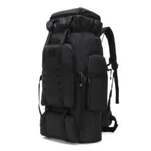 Sac a dos de randonnee pour homme 70L/100L, sac a dos de camping, sac a dos militaire, systeme MOLLE, sac d'assaut 3 jours pour l'escalade, 70L noir - Neuf