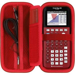 Dur Étui de Protection pour Instruments TI-NSPIRE CX II-T/TI-Nspire CX CAS/TI-84 Plus CE-T/TI-84 Plus CE/TI-89 Titanium Calculatrice Graphique (Rouge) - Neuf