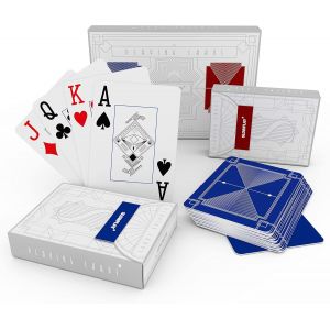 Loc-Cartes De Poker En Plastique,Double Paquet Bleu Et Rouge,Index Jumbo,Imperméable Et Lavable,Jeu De Cartes De Poker Professionnelles,Cartes À Jouer De Texas Holdem Poker - Neuf