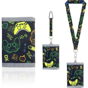 Kids Wallet with Zipper and Shoulder Strap Sturdy Back to School Gift for Boys and Girls, Multicolor, XL, Multicolored, XL - Neuf