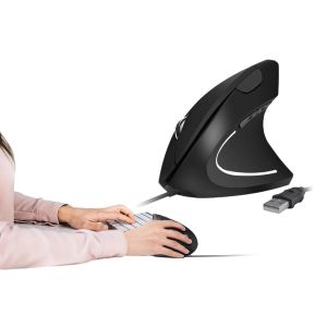 Souris gaming verticale filaire 800/1200/1600 DPI 6 boutons USB pour PC, ordinateur portable et Mac - Neuf