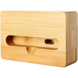 acdsgd-Support T&eacute;l&eacute;phone Bois Amplificateur de Son Naturel en Bois Massif Repose T&eacute;l&eacute;phone Bureau Porte T&eacute;l&eacute;phone Portable pour Amplification Audio sans Fil et D&eacute;coration - Neuf