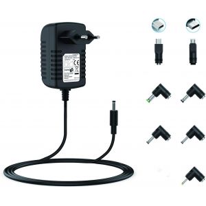 THEF-Chargeur DC 5V 3A 15W Universel pour Routeur, Caméra de Surveillance, USB HUB, Tablette, Haut-Parleur, MP3/MP4, Raspberry pi 3 et Imprimante, Alimentation Adaptateur 5V 3A avec 7 Connecteurs - Neuf