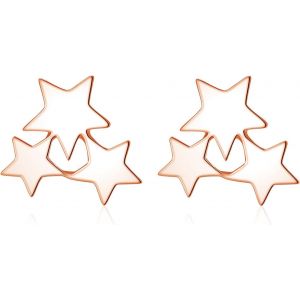 Kal-Boucles D'oreilles En Argent Sterling 925 Pour Femme - Hypoallerg&eacute;niques - En Argent 925 - Pour Cartilage - Dormir - Petites &Eacute;toiles - Pour Fille - Neuf