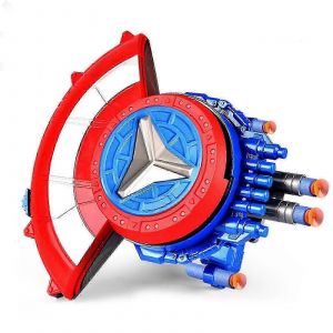 Jouet Marvel Avengers Mech Strike Captain America Shield avec 20 balles souples - Neuf