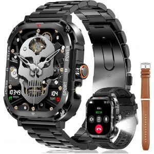 Montre Connectée Homme 2.1"" Grand Écran, 820mah Batterie, Ip68 Étanche Et Bluetooth Appel Smart Watch Homme, Fréquence Cardiaque, Détection Du Sommeil, 120 Modes Sportifs Smartwatch Pour Android Ios - Neuf