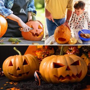 Mevronisshop-Lot De 13 Outils De Sculpture Citrouille Pour Halloween - Couteau De Sculpture Professionnel En Acier Inoxydable - Pour Enfants Et Familles - Neuf