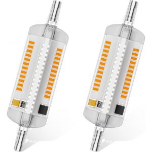 Sjzg-Ampoule R7s Led 78mm 7w, Ampoules Blanc Chaud 3000k,J78 80w Ampoule Halog&egrave;ne &Eacute;quivalent 700lm 230v R7s,Double Extr&eacute;mit&eacute; Lampe Lin&eacute;aire,Pas De Scintillement, Lot De 2 - Neuf