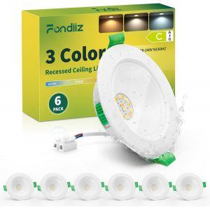 Ulteronixshop-Lot De 6 Spot Led Encastrable 4w, Spots De Plafond Encastr&eacute; 68mm Blanc Chaud 3000k Blanc Neutre 4500k Blanc Froid 6000k R&eacute;glable, Ip44 &Eacute;clairage Salle De Bain &Eacute;conomie D'&eacute;nergie Pour Cu - Neuf