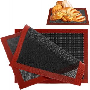 AYUHR-2 Pièces Tapis de Four Micro-Perforés en Silicone, 40x30cm Tapis de Cuisson, Réutilisable Tapis de Cuisson Silicone Micro Perforé, Anti-Adhésif Tapis de Cuisson Pâtisserie pour Macaron Pizza Pa - Neuf