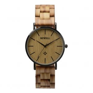 Montre-Bracelet Analogique A Quartz En Bois Naturel Pour Homme, Tendance Et Decontractee, En Bois D'olivier - Neuf