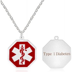 Kal-Collier Pendentif G&eacute;om&eacute;trique Imperm&eacute;able | Colliers De Sport M&eacute;dical Id Hypoallerg&eacute;nique Grav&eacute;s Personnalis&eacute;s | Bijoux Polyvalents Mode Symbole M&eacute;dical Ya4676 - Neuf