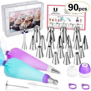 Jeu De 90 Buses De Glaçage Buse Professionnelle En Acier Inoxydable Russe Russe,Sac À Glaçage En Silicone,Cours De Cuisson - Neuf