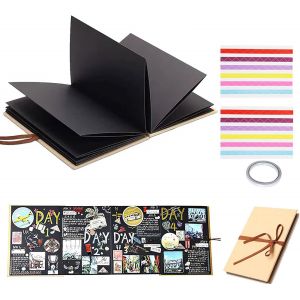 TIANYI-Album photo à personnaliser - 8 pouces - Album photo à coller - 34 pages - Album photo - Peut être utilisé comme cadeau de remise de diplôme, cadeau d'anniversaire, cadeau de mariage (noir) - Neuf