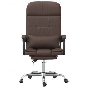 Fauteuil de massage inclinable de bureau informatique &eacute;tude similicuir brun Helloshop26 02_0025409 - Neuf