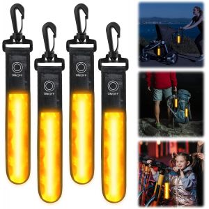 Acdsgd-R&eacute;flecteurs Led Clignotants Pour Cartables, 4 Pcs Cartables Clignotants Led, &Eacute;tiquette Pendentif De Sac Lumineux Bande Lumineuse Clignotante &Agrave; Led Pour Sac D'&eacute;cole, 3 Modes Led Pour Enfants - Neuf