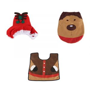 Hjlian Lot De 3 Tapis De Siege De Toilette En Forme D'elan De Noel, Decorations Pour La Maison, La Salle De Bain - Neuf