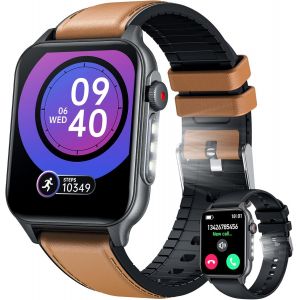 Kal-Montre Connectée Homme Militaire Watch: 2.0" Smartwatch Avec Appels Bluetooth 100 Modes De Sport Montre Fitness Homme Avec 3 Lampe De Poche Led Ip67 Étanche Smart Watch Pour Android Phone Et Ipho - Neuf