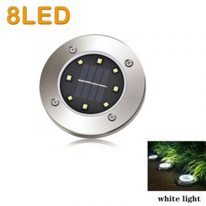 Lumières Solaires En Brique Encastrées Pour Chemin De Jardin,Pavé De Cour,Éclairage De Route,Décoration De - 8led White Light-2pcs - Neuf