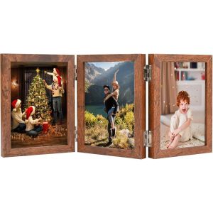 FCHHK-Cadre Photo Pliable 3-6 Photos, Cadre Photo 10x15cm Trois Cadre Photo Collage Multiple Photos Cadeau Famille Décoration Maison Noël Cadres photos de mariage - Neuf