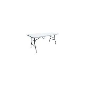 Table de r&eacute;ception traiteur pliante - 8 personnes - 180x74xH73,5 cm - Structure en acier et plateau en poly&eacute;thyl&egrave;ne PEHD - Blanc - Neuf