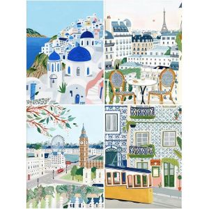 Eryi-30x40cm||Dcidbe Diy 5d Diamond Painting Poster Ville/Rond Broderie Peinture Diamant Paysage Abstrait, Cristal Artisanat Déco[7161] - Neuf