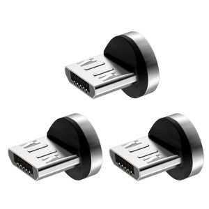 AYU-Têtes Magnétique, 3PCS Connecteur Magnétique de Micro USB, Bouchon Anti-poussière, Adaptateur Connecteur pour Câble de Charge Magnétique (Sans Cordons) - Neuf