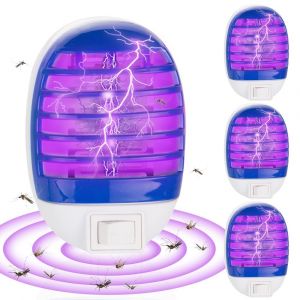Lampe Anti-moustique,Anti Mouche Electrique,4 pcs Moustique Tueur Lampe,Prise Anti Insectes Electrique avec lumière pour Insectes,Moustiques,Mouches - Neuf