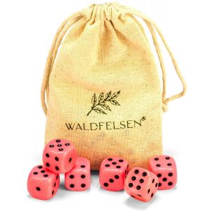 Mdy-® Lot De 6, 12, 20, 30 Ou 50 Dés De Haute Qualité De La Marque ® Taille Standard 16 Mm Cube Acrylique Bouton Cube De Jeu Dice 6 Côtés Accessoires De Jeu Avec Sac En Tissu (Rose, 6 - Neuf