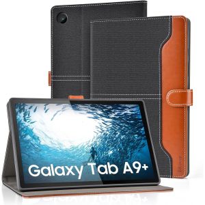 Coque Pour Samsung Galaxy Tab A9+ Plus 11"" 2023, &Eacute;tui Pour Samsung Galaxy Tablette A9 Plus Sm-X210/X216/X215, Veille Automatique, Housse En Cuir Pu Multi-Angles Avec Poche,Denim Noir - Neuf