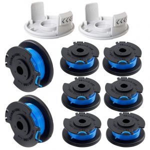 Lot de 10 bobines de rechange pour débroussailleuse, compatibles avec Ryobi One+ AC14RL3A-18 V, 24 V, 40 V, coupe-bordures sans fil 3,3 m, 8 bobines + 2 bouchons - Neuf