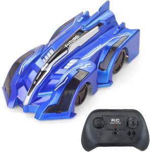 KAJGL-Rc Radio Voiture T&eacute;l&eacute;command&eacute;e Usb Rechargeable Mur Escalade,4 Canal Contr&ocirc;le Defy Gravit&eacute; Climber Jouet &Eacute;lectrique Pour Enfants (Bleu) - Neuf