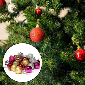 24pcs 1.18"" Petites boules de No&euml;l, Incassable D&eacute;corations de no&euml;l pour l'Arbre, le Mariage, la Partie, le Lac Bleu - Neuf