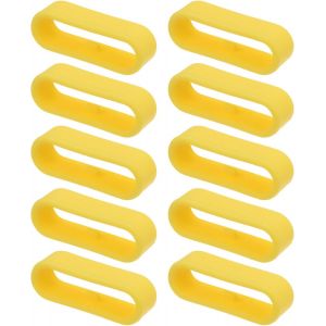 Kal-10pcs Boucles De Sangle De Montre En Silicone Anneaux De Fixation De Remplacement En Silicone Support De Montre Pour Sangle De Montre De 22mm De Largeur, Jaune - Neuf