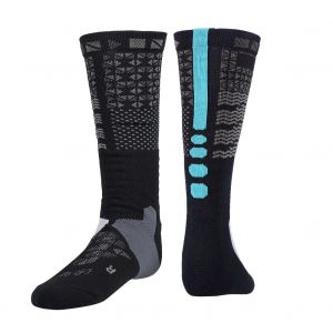 Chaussettes D'exterieur Respirantes Et Antiderapantes Pour Homme, Maintien Au Chaud, Pour Le Football, Le Basket-Ball, La Course A Pied (Bleu Et Noir) - Neuf