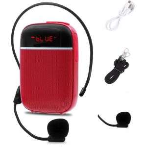 ChenQuanSarl-Amplificateur Vocal Bluetooth Portable, Mini Haut-Parleur Filaire Rechargeable Avec Microphone, Pour Enseignants, Guides Touristiques, Autocars Et Plus (Rouge) - Neuf