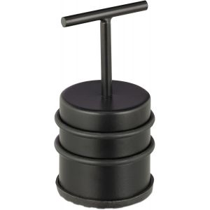 LETNERNY-Butoir De Porte Avec Poign&eacute;e, Porte & Fen&ecirc;tre, Haute, Ronde, Int&eacute;rieur, Caoutchouc, Inox, &iquest;7 Cm, Noir - Neuf