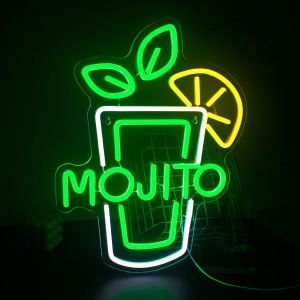Green Mojito Néons Sont Utilisés Pour La Décoration Murale, Les Enseignes Lumineuses Led Décoratives Usb Pour La Maison, La Chambre D'enfant, La Chambre À Coucher Et La Fête - Neuf