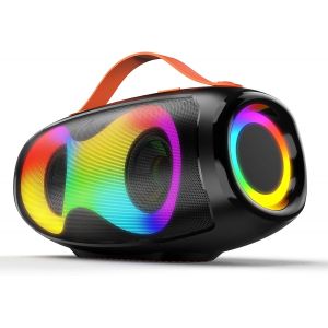 SUBZONAL-Enceinte Bluetooth sans Fil Portable avec lumi&egrave;re LED, st&eacute;r&eacute;o True Wireless st&eacute;r&eacute;o, AUX, Emplacement pour Carte Micro SD/TF, Lecture USB, lumi&egrave;re LED, &eacute;galiseur pour f&ecirc;tes en Plein air - Neuf