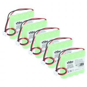 vhbw 5x Batterie compatible avec Schneider OVA51107, OVA51106 &eacute;clairage d'issue de secours (800mAh, 4,8V, NiCd) - Neuf