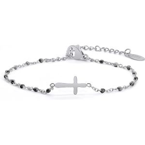 Eryi-Bracelet De Croix Pour Femmes, Bracelet Religieux Réglable En Acier Inoxydable Bracelet De Communion Pour Bijoux De Couple Cadeaux De Confirmation Bracelets De Mode - Neuf