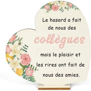 KALANKA-Cadeau Collegue De Travail Femme Cadeau Départ Collègue Wooden Ornamente Original Utile Cadeaux Collègue Femme Retraite Et Anniversaire Idee Cadeaux Fete des Meres pour Collegue Meilleure Ami - Neuf