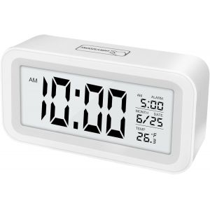 KAL-Réveil Led Numérique, Alarm Réveil Avec Température,12/24 Heures, Sieste, Calendrier, Réveil Numérique Pour Chambre À Coucher, Bureau, Cuisine - Neuf